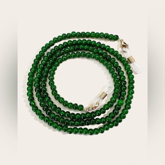 Green Beaded Sunglasses Chain Q8 - Picture 3 of 7